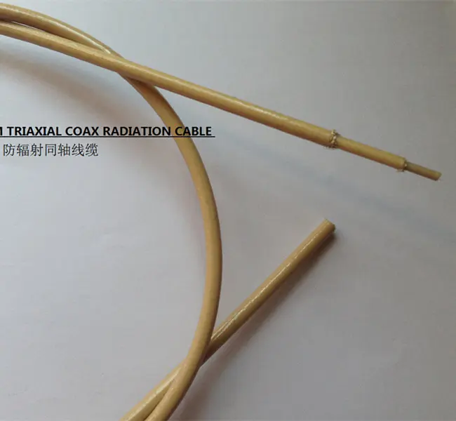 Radiation resistant PEEK 50 Ohm Triax Coaxial Cable